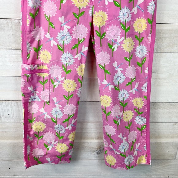 Lilly Pulitzer Floral Capri Pants Size 4 Pockets Pink Dragonfly - Picture 3 of 12